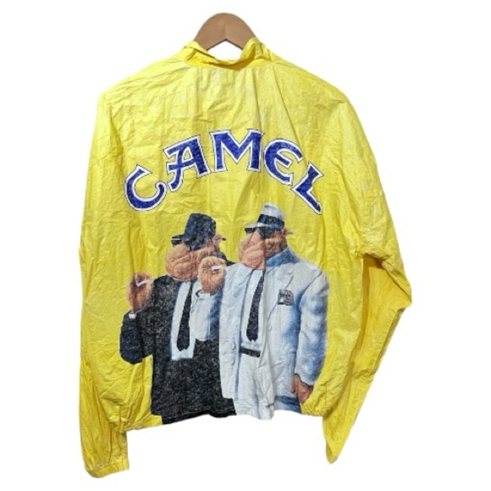 Vintage Camel Joe Camel Graphic Windbreaker Yellow 90s Promo Jacket